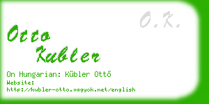 otto kubler business card
