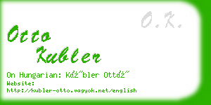otto kubler business card